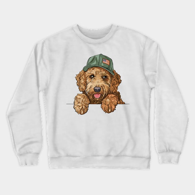 Goldendoodle Patriot Crewneck Sweatshirt by Retroprints